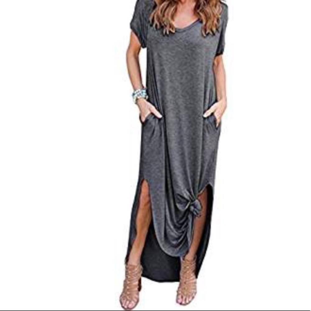 ✨Coventavenue - T Shirt V Neck Maxi Dress